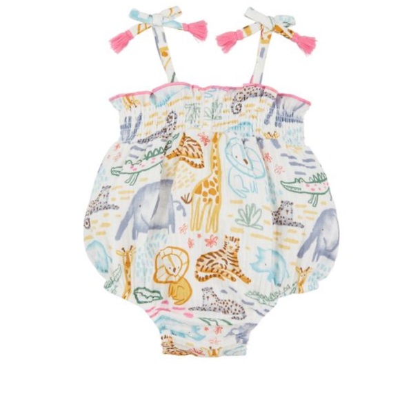 Mud Pie Animal Print Baby Romper NB / 0-3 Mo - Picture 1 of 3